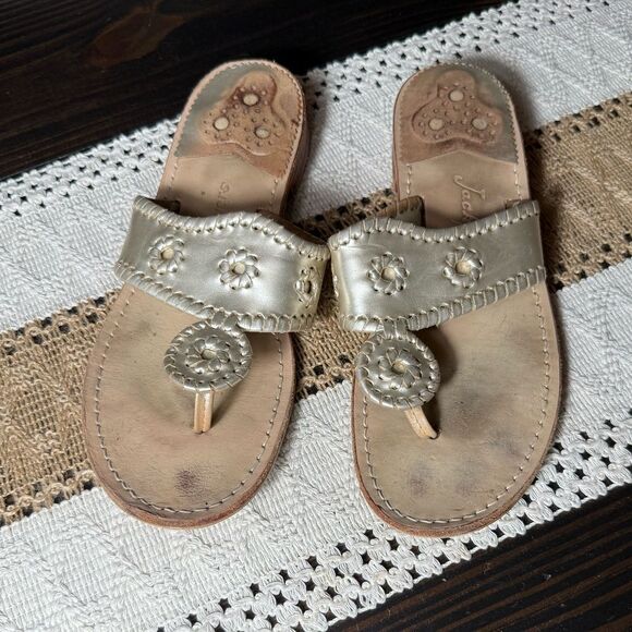 Jack Rogers Platinum Gold Slide Sandal - Picture 3 of 9